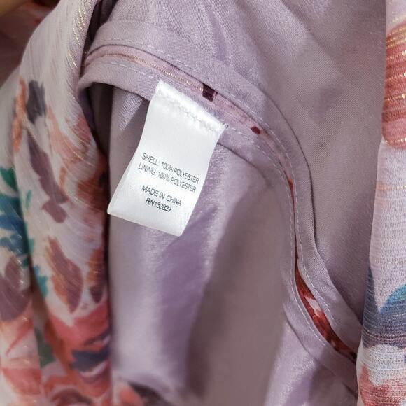 Lovers + Friends Stacey Ruffle Midi Dress Pink Red Floral Asymmetric Small NWT - Picture 10 of 15